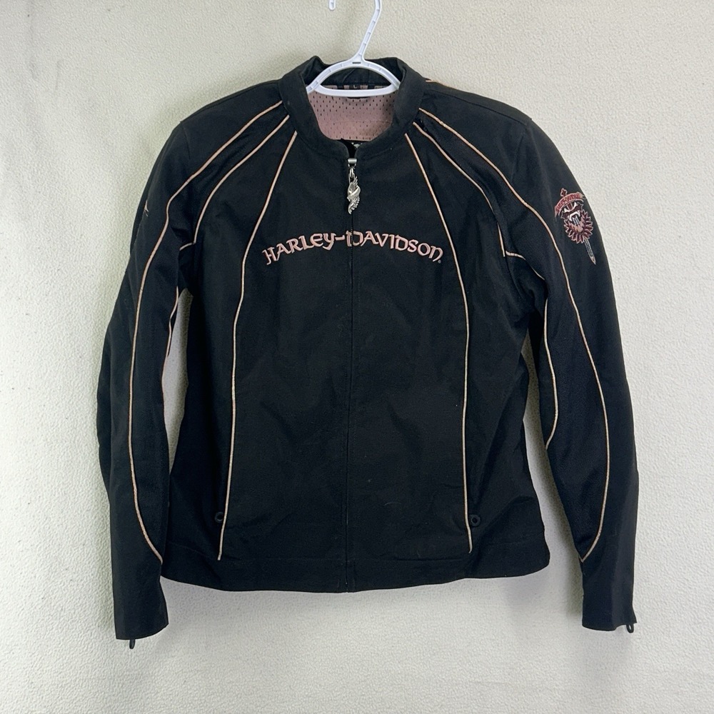 Harley Davidson Embroidered Black Full Zip Large Jacket 97325-10VW